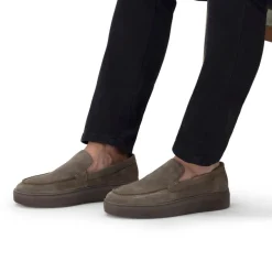 Manfield Antraciete nubuck loafers^Heren Loafers