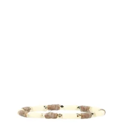 Manfield Beige & taupe kleurige kralenarmband^ Sieraden