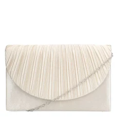 Manfield Beige clutch met gouden glitters^ Clutches