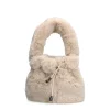 Manfield Beige fake fur mini handtas^ Handtassen