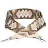 Manfield Beige gestreepte bag strap met gouden details^ Overig