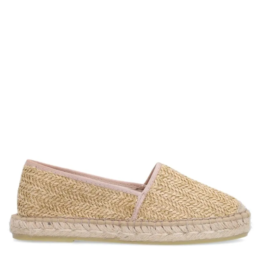 Manfield Beige gevlochten raffia espadrilles^DAMES Espadrilles