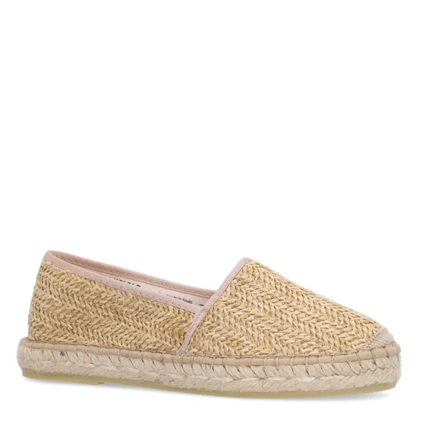 Manfield Beige gevlochten raffia espadrilles^DAMES Espadrilles