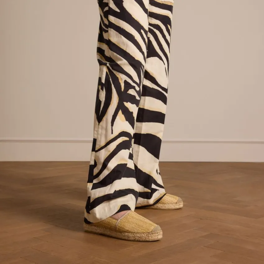 Manfield Beige gevlochten raffia espadrilles^DAMES Espadrilles