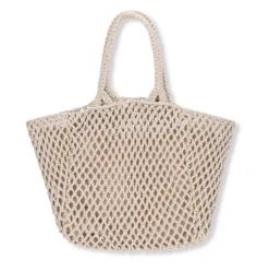 Manfield Beige gevlochten shopper^ Shoppers