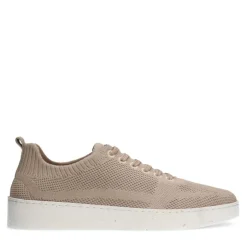 Manfield Beige knit fabric sneakers^Heren Sneakers