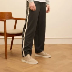 Manfield Beige knit fabric sneakers^Heren Sneakers