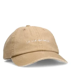 Manfield Beige La vie est belle pet^ Hoeden & Petten