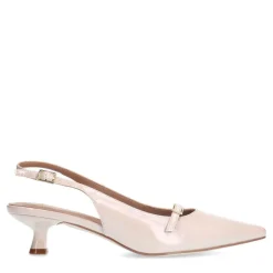 Manfield Beige lak slingbacks^DAMES Pumps|Slingbacks