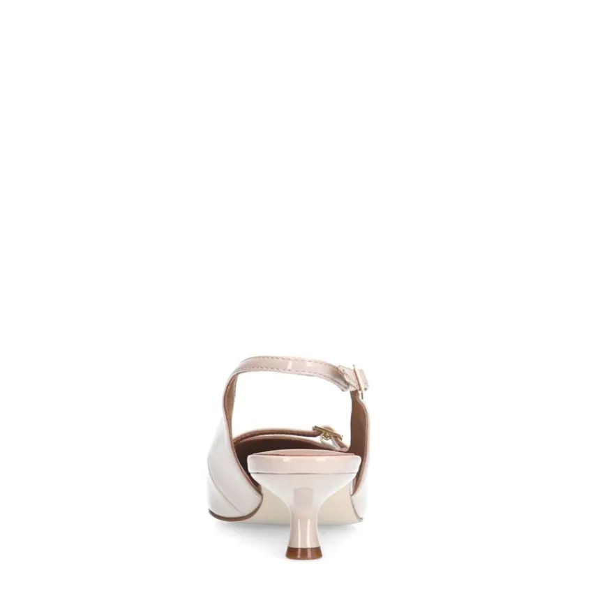 Manfield Beige lak slingbacks^DAMES Pumps|Slingbacks