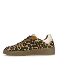 Manfield Beige leopard sneakers met ponytail^DAMES Sneakers