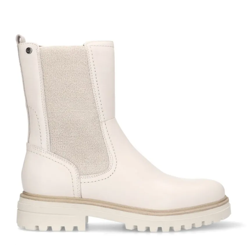 No Stress Beige leren chelsea boots^DAMES Enkellaarsjes