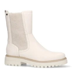 No Stress Beige leren chelsea boots^DAMES Enkellaarsjes