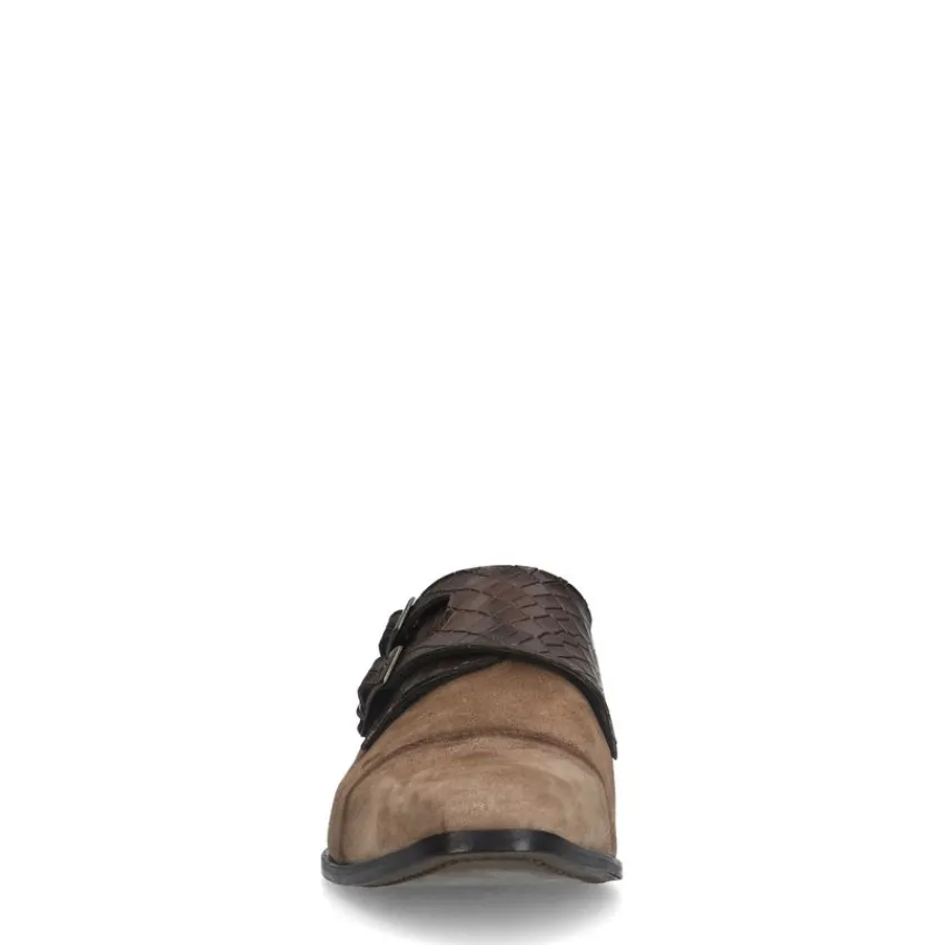 Black label Beige leren gespschoenen^Heren Gespschoenen