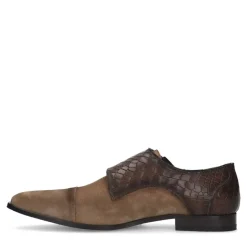 Black label Beige leren gespschoenen^Heren Gespschoenen