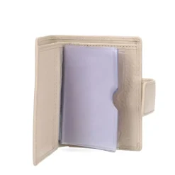 Manfield Beige leren portemonnee^ Portemonnees