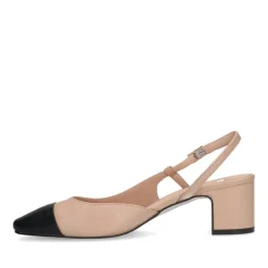 Manfield Beige leren slingback pumps^DAMES Pumps|Slingbacks