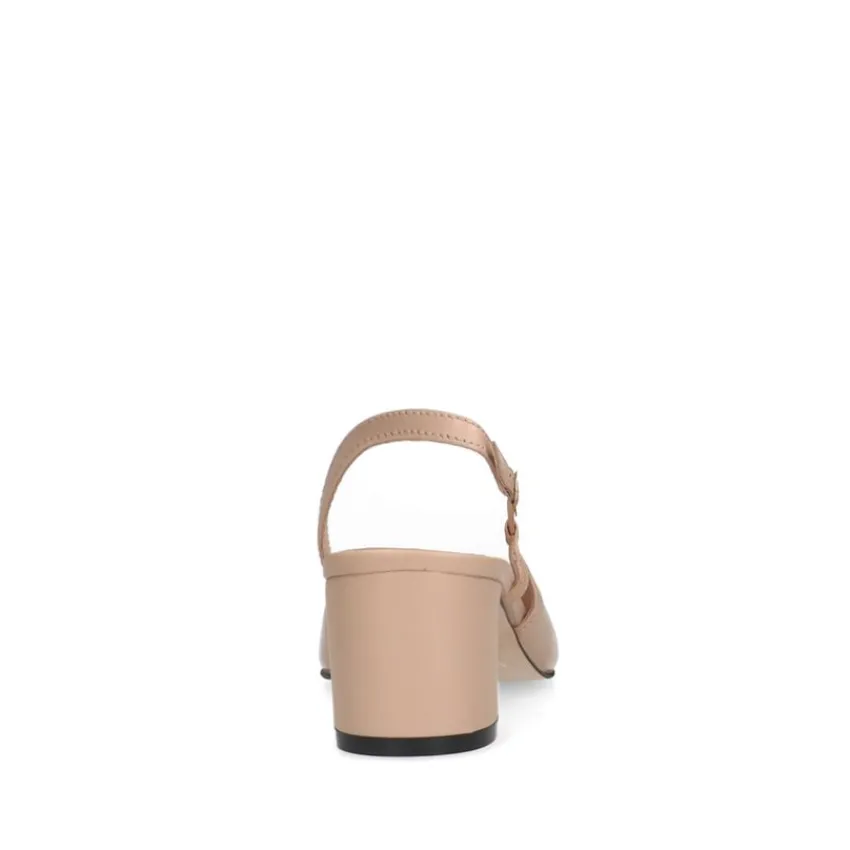 Manfield Beige leren slingback pumps^DAMES Pumps|Slingbacks