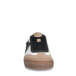 Manfield Beige leren sneakers^DAMES Sneakers