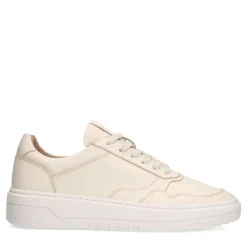 Manfield Beige leren sneakers^Heren Sneakers