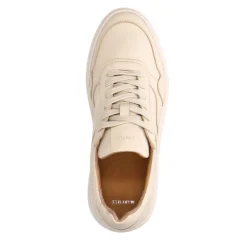 Manfield Beige leren sneakers^Heren Sneakers