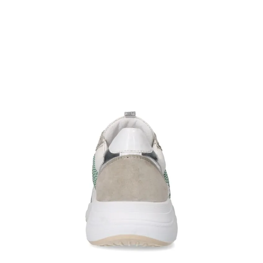 Manfield Beige leren sneakers^DAMES Sneakers
