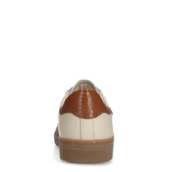 Manfield Beige leren sneakers met suède details^DAMES Sneakers