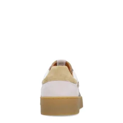 Manfield Beige leren sneakers met suède details^DAMES Sneakers