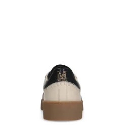 Manfield Beige leren sneakers met suède details^DAMES Sneakers
