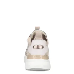 Manfield Beige leren sneakers suède details^DAMES Sneakers