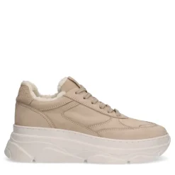 Manfield Beige nubuck sneakers^DAMES Sneakers