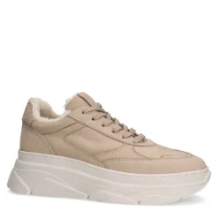Manfield Beige nubuck sneakers^DAMES Sneakers