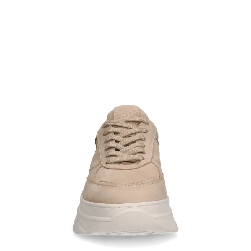 Manfield Beige nubuck sneakers^DAMES Sneakers