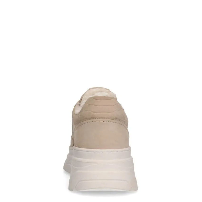 Manfield Beige nubuck sneakers^DAMES Sneakers