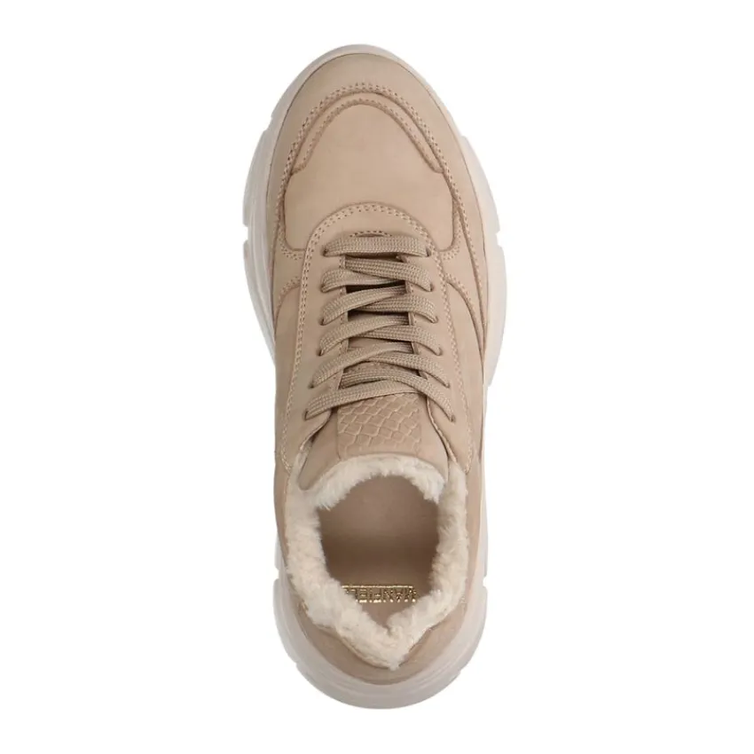 Manfield Beige nubuck sneakers^DAMES Sneakers