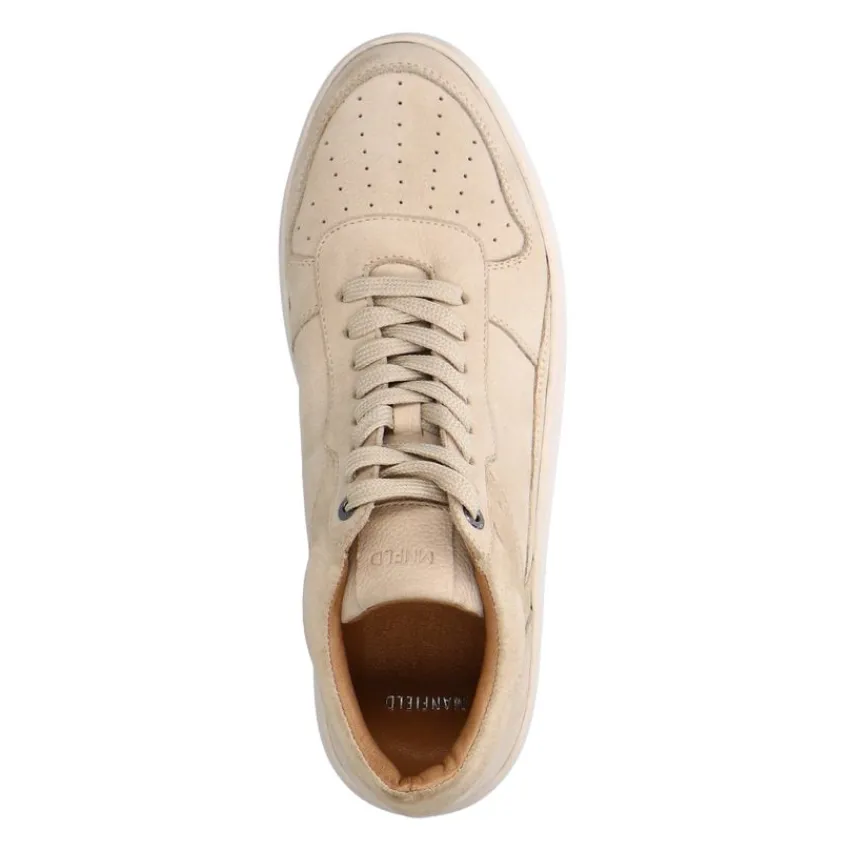Manfield Beige nubuck sneakers^Heren Sneakers