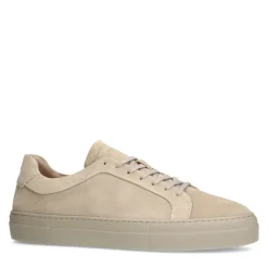 Manfield Beige nubuck sneakers^Heren Sneakers