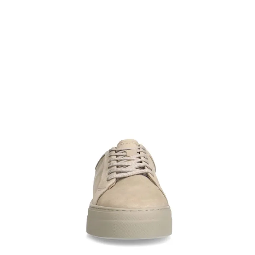 Manfield Beige nubuck sneakers^Heren Sneakers