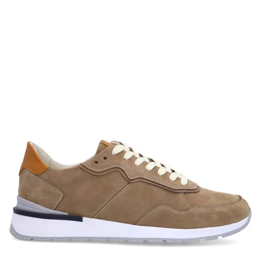 No Stress Beige nubuck sneakers^Heren Sneakers