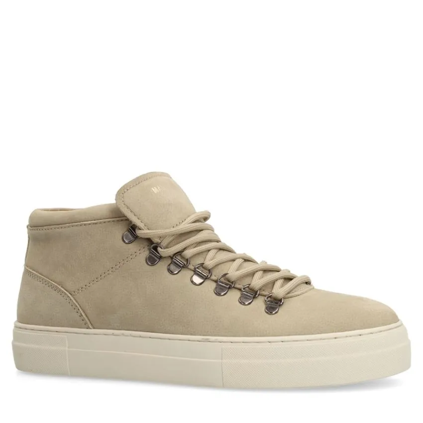 Manfield Beige nubuck sneakers^Heren Sneakers