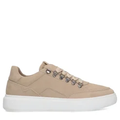 Manfield Beige nubuck sneakers^Heren Sneakers