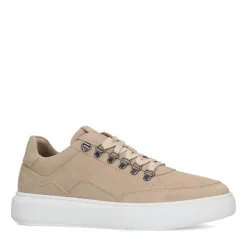Manfield Beige nubuck sneakers^Heren Sneakers