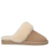 Beige pantoffels met wollen voering^DAMES Pantoffels
