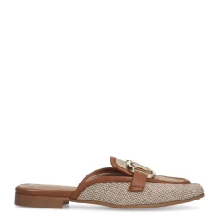 Manfield Beige raffia slip on loafers^DAMES Loafers