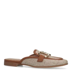 Manfield Beige raffia slip on loafers^DAMES Loafers