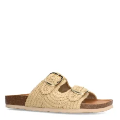 Manfield Beige raffia slippers^DAMES Slippers