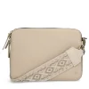 Manfield Beige schoudertas met bijpassende bagstrap^ Schoudertassen