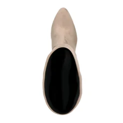 Manfield Beige stretch laarzen met hak^DAMES Laarzen