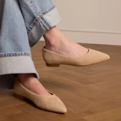 No Stress Beige suède ballerina's^DAMES Loafers