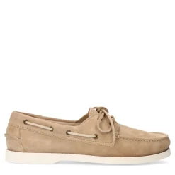 Manfield Beige suède bootschoenen^Heren Veterschoenen|Loafers